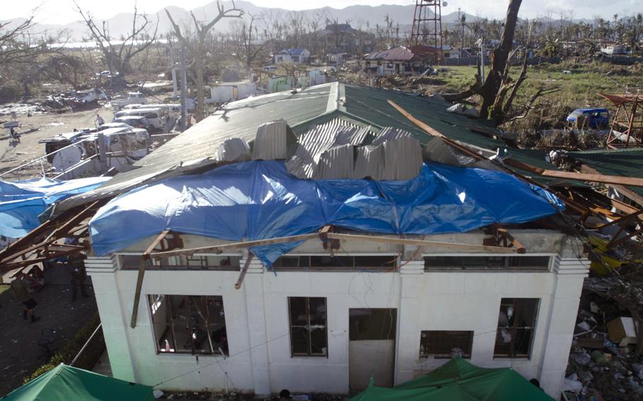 A view of the field hospital at Tacloban Airport, Tacloban, Philippines.