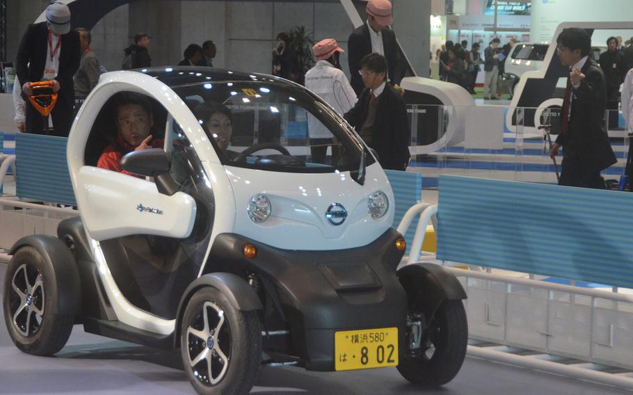 The Nissan New Mobility electric concept car as a range of about 60 miles per charge, and a top speed of roughly 50 mph.