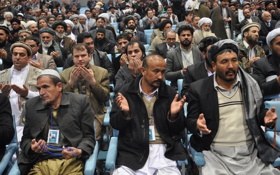 Delegates to Afghanistan's Loya Jirga convened to consider a proposed security agreement with the U.S. that would keep a residual military training and assistance force in Afghanistan past the end of 2014. The jirga approved the pact, which goes to parliament for a vote and must ultimately be signed by Karzai, who has endorsed it.
Heath Druzin/Stars and Stripes