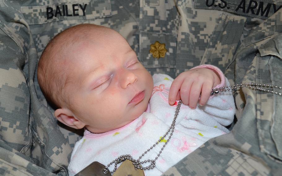 Violet Ann Bailey, daughter of Maj. Marc Bailey and his wife, Sallie, was born Aug. 30. The couple endured years of infertility treatments before successfully conceiving in late 2012.