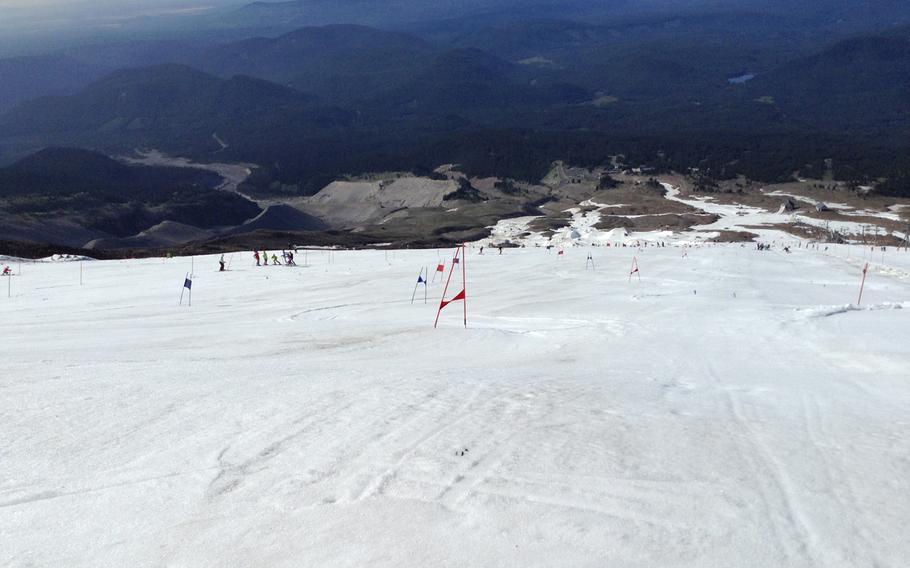 A daunting look down the mountain from retired Marine Joshua Elliott's perspective.