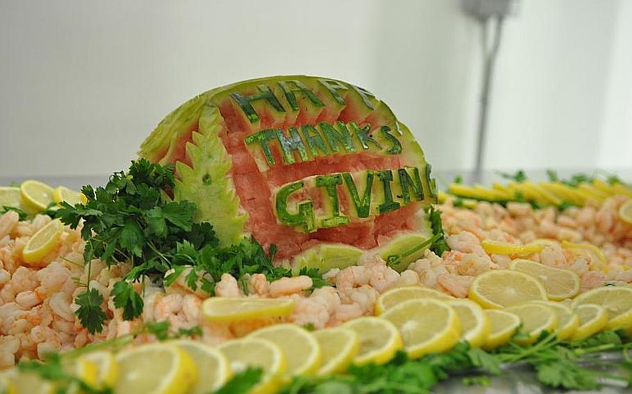 Even not-so-traditional foods were enlisted in the holiday celebration at New Kabul Compound. 