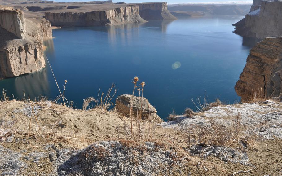 One of the famed lakes of Band-i Amir, Afghanistan's only national park. The park, located in the mountains of Bamiyan province, attracts between 7,000 to 8,000 visitors on weekend days in the summer, according to park officials.