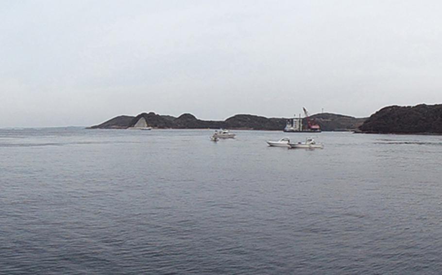 The ocean view from the front of Japan's Hirado Kaijyo Hotel.