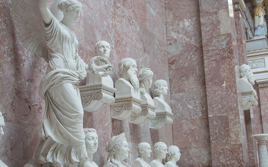 There are 191 historical figures, from humanitarians to heads of state, on display within Bavaria's Walhalla. Each bust is matched with a biography that can be purchased at a kiosk in the front of the monument.