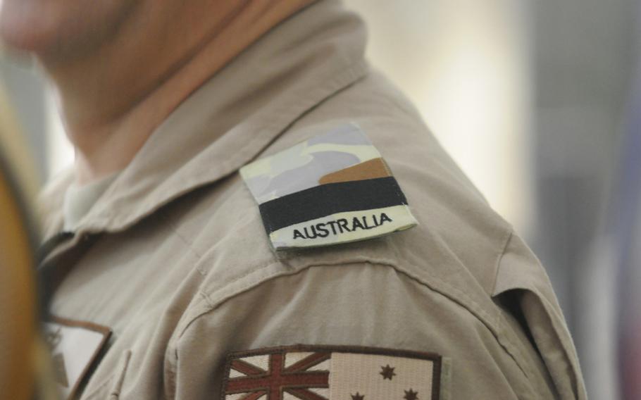 An Australian soldier celebrates Australia Day in an undisclosed Southwest Asia location Jan. 26, 2010.