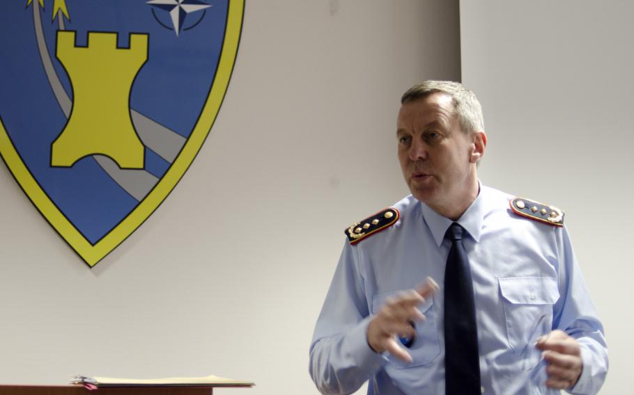 Lt. Gen. Joachim Wundrak, commander of the Combined Air Operations Center near Uedem, Germany, speaks on March 31, 2014, saying Russian aircraft sometimes do not file flight plans or send out signals, forcing NATO to scramble aircraft to respond.