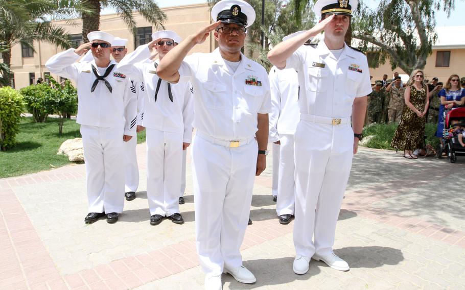 Some 200 servicemembers from various nations gathered at Naval Support Activity Bahrain Thursday for a memorial ceremony marking the 10th anniversary of an attack on crewmembers of the USS Firebolt in the Persian Gulf. The ceremony included a rededication of a memorial to honor the three servicemembers killed that day.