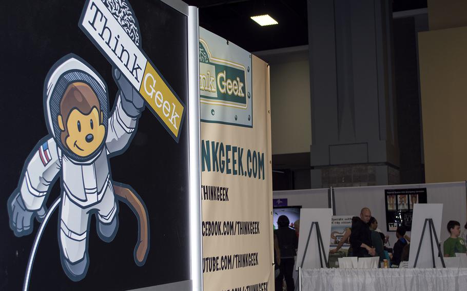 A monkey encourages smart thinking at the USA Science and Engineering Festival on April 25, 2014 in Washington, D.C.