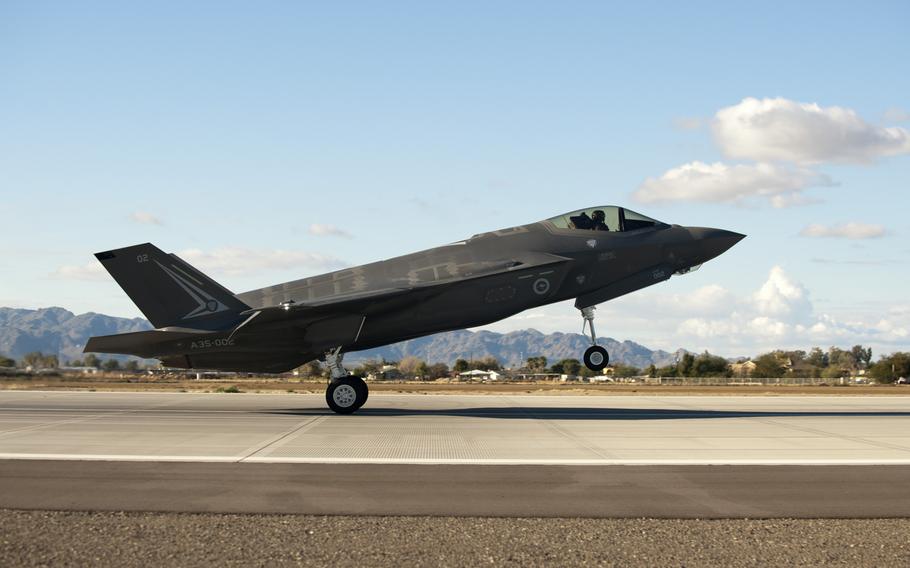 The first Royal Australian Air Force F-35A Lightning II jet arrived at Luke Air Force Base, Ariz., on Dec. 18, 2014.