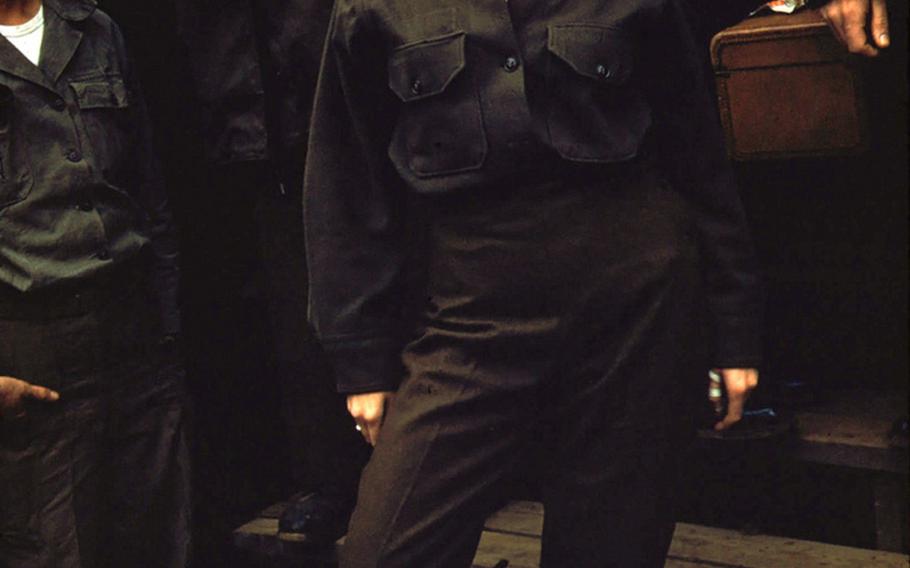 Marilyn Monroe pauses for a photograph while in Korea for a USO tour in 1954.