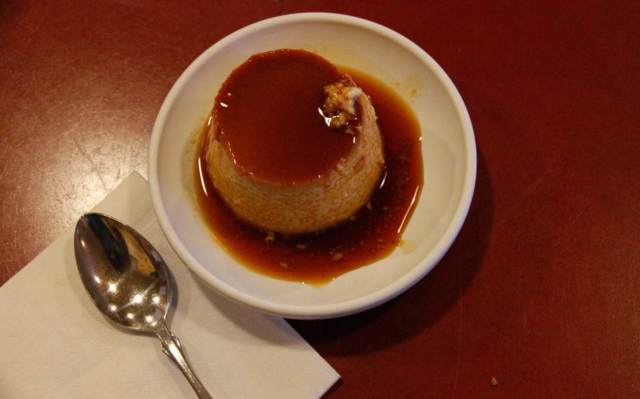 Flan, with its slightly sweet caramelized syrup, is the perfect dessert to top off a Mexican meal at Honolulu's Azteca.