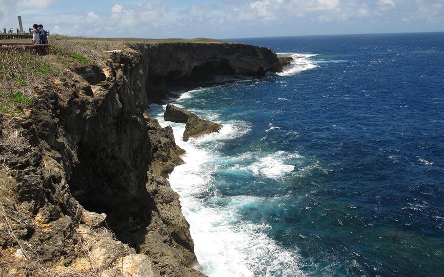 Suicide Cliff, where many civilians, told by the Japanese military that the invading Americans would show no mercy, jumped to their deaths in 1944. The nearby area is now dotted with international peace memorials.