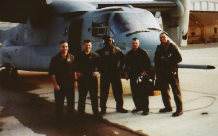 Lt. Col. John Brow is far left, Maj. Brooks Gruber is second from left. 