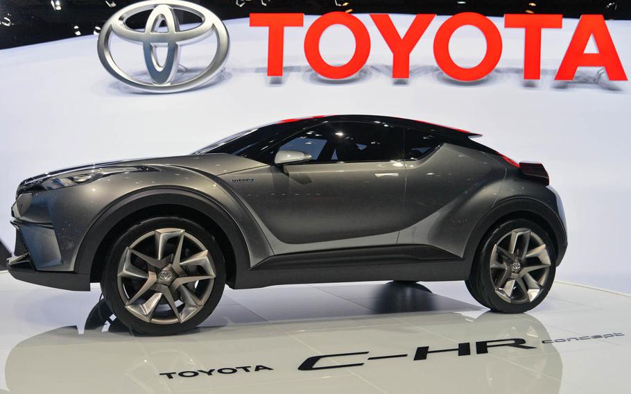The Toyota C-HR Concept on display at the International Motor Show in Frankfurt, Germany, is a study for a hybrid SUV of the future.