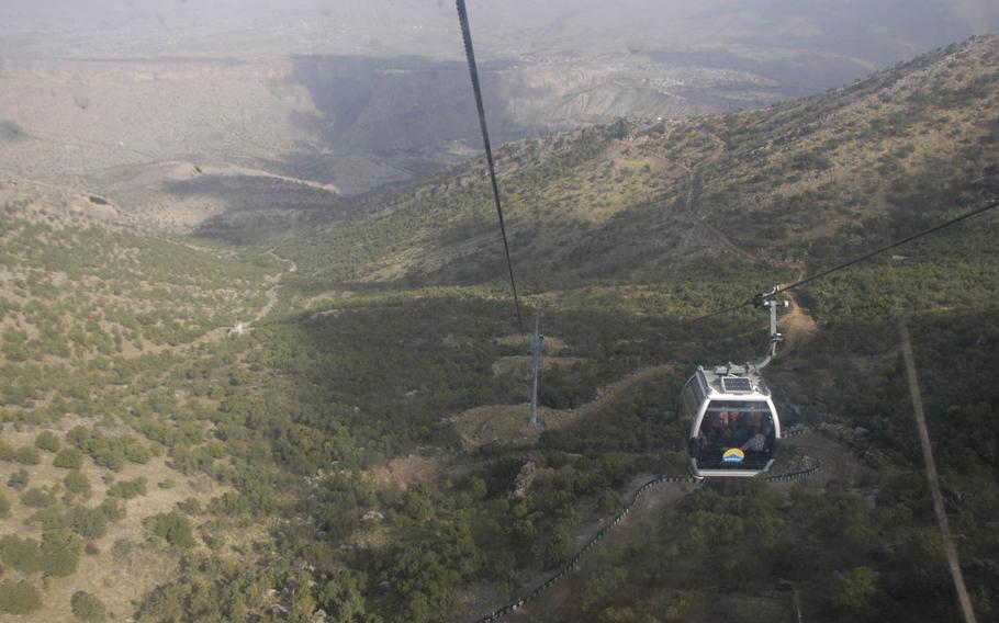 Korek Mountain Resort and Spa, at an altitude of 6,500 feet in the mountains of northern Iraq, is reached via a 2.3 mile-long gondola from the town of Rawanduz.