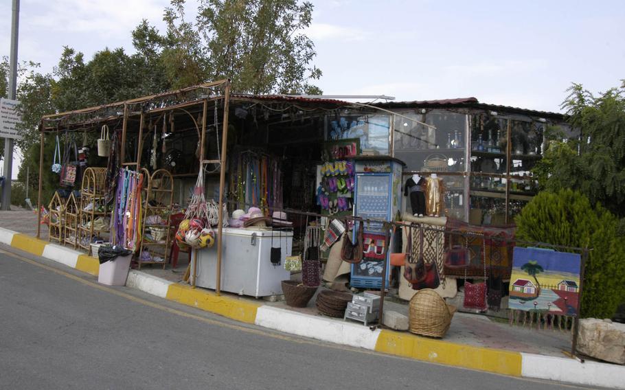Souvenirs on sale at Pank Resort-Shnglbana, a popular holiday spot in the Kurdish mountains of northern Iraq in late October 2015.
