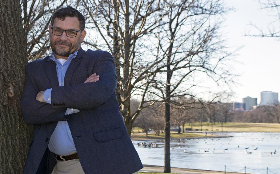 Fred Wellman poses for a photograph on the National Mall on Jan. 14, 2016, near the World War II Memorial.