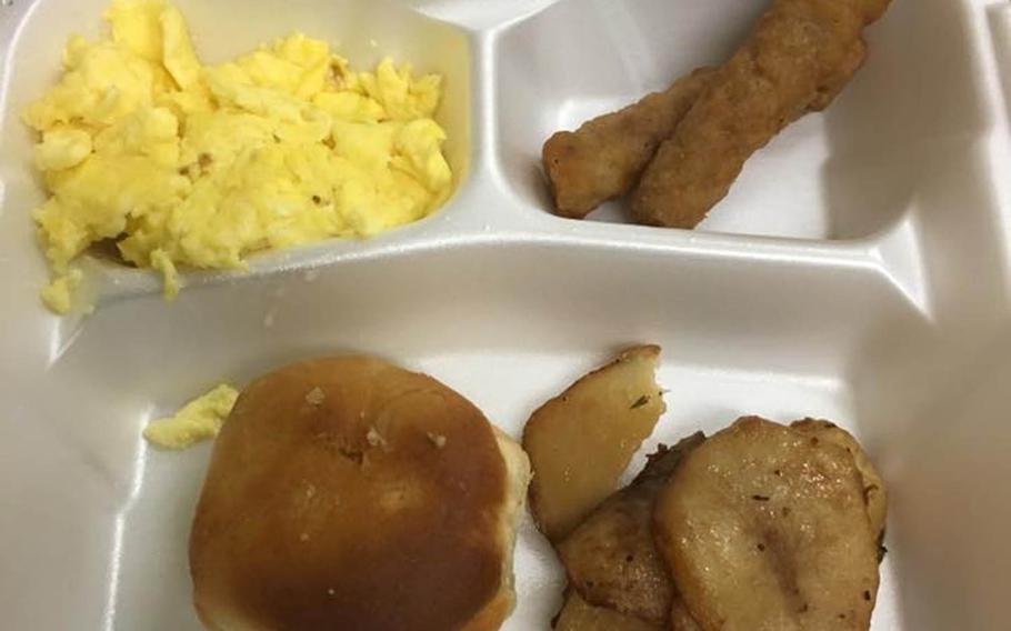Amanda Ramirez, of Killeen, Texas, whose husband is a sergeant serving with the 1st "Ironhorse" Armored Brigade Combat Team in South Korea, posted photos online showing the small food portions that soldiers from the unit were getting at dining facilities last month.