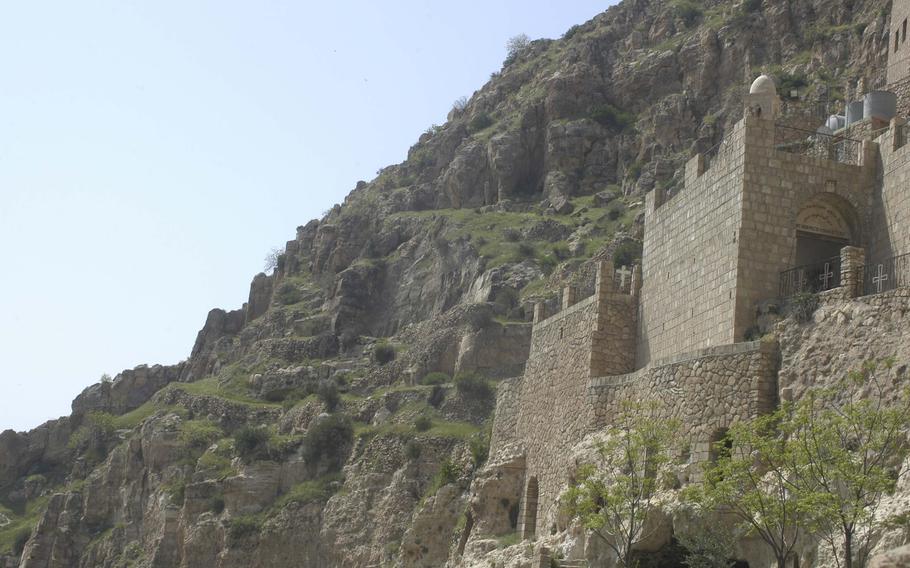 The Sant Hormizd Monastery is perched on the side of a mountain overlooking the Mosul Plain in nothern Iraq.