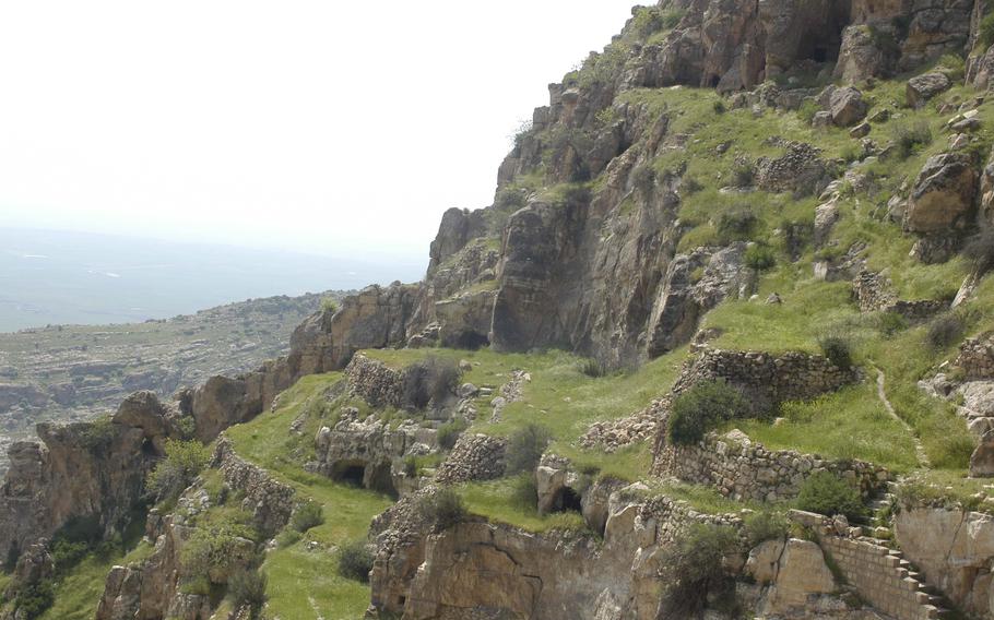 The Sant Hormizd Monastery in northern Iraq was once home to dozens of monks, living a Spartan existence in caves hollowed out of a massive rocky amphitheater. In April 2016, villages occupied by Islamic State militants could be seen from the monastery.