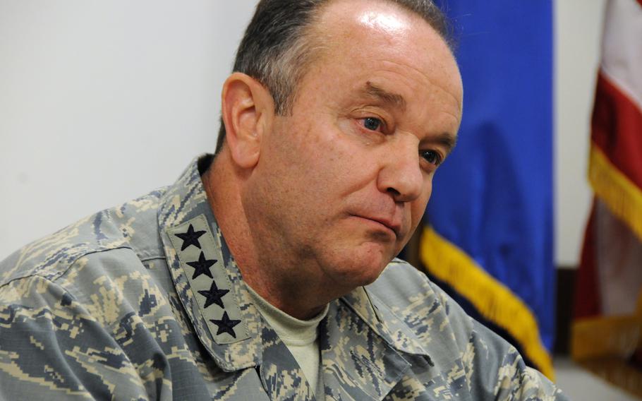 U.S. Air Force Gen. Philip Breedlove, commander, U.S. European Command and NATO Supreme Allied Commander Europe, during an interview with Stars and Stripes in Naples, Italy, May 30, 2013, not long after taking over the commands.