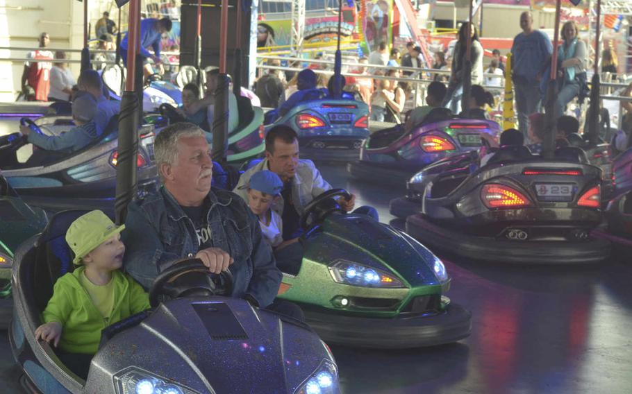 Bumper cars were just one of the treats at the German-American Friendship Festival, Sunday, July 3, 2016 in Wiesbaden. The event, set to end on Independence Day Monday, also included food, drink and live music. Dan Stoutamire/Stars and Stripes