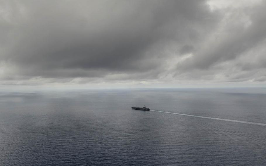 The Navy's only forward-deployed aircraft carrier USS Ronald Reagan transits the South China Sea, Tuesday, July 5, 2016. Ronald Reagan is on patrol in the U.S. 7th Fleet area of responsibility supporting security and stability in the Indo-Asia-Pacific region.