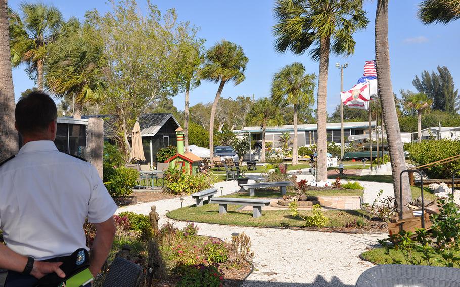 A view over the waterfront grounds at My Warrior's Place in Ruskin, Fla on March 9, which was created by Kelly Kowall after her son Corey was killed in action in Afghanistan.