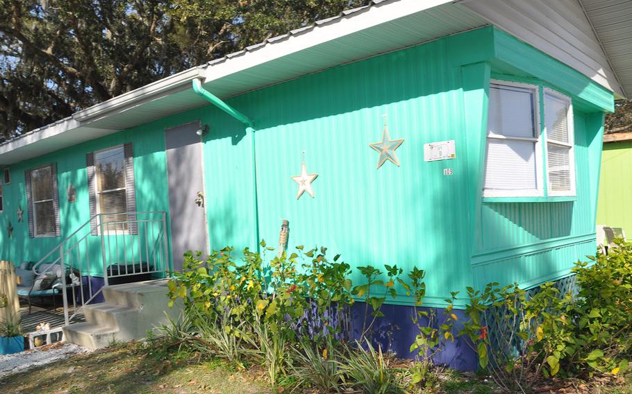 One of the mobile homes turned lodging at My Warrior's Place, a servicemember's retreat in Ruskin, Florida created by Kelly Kowall after her son Corey was killed in action in Afghanistan.