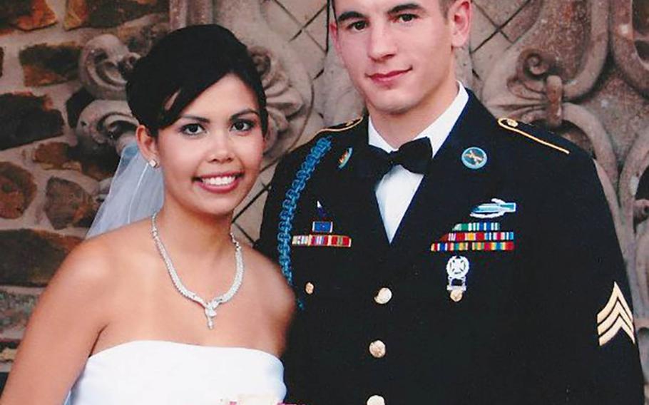 Wedding photograph of Debbie and Anthony Venetz on Sept. 11, 2004. Anthony Venetz, died in Afghanistan on Jan. 28, 2011. 