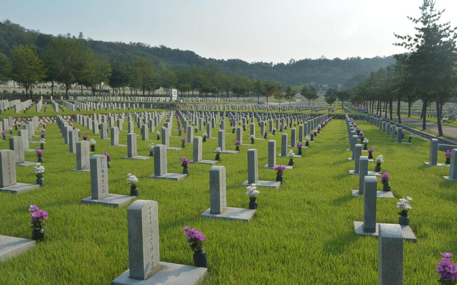 About 29,000 South Korean servicemembers have been buried in a section of the National Cemetery in Seoul. The military is searching for more than 130,000 still missing from the Korean War in a project that is similar to the U.S. POW/MIA recovery efforts. More than 7,800 Americans also remain unaccounted for on the divided peninsula.