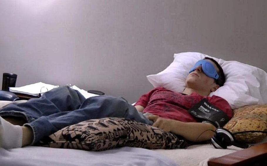 Tony Macie pictured in 2012 during MDMA-assisted therapy for his chronic PTSD. Macie said the treatment helped him process trauma in a different and positive way after other treatments failed.