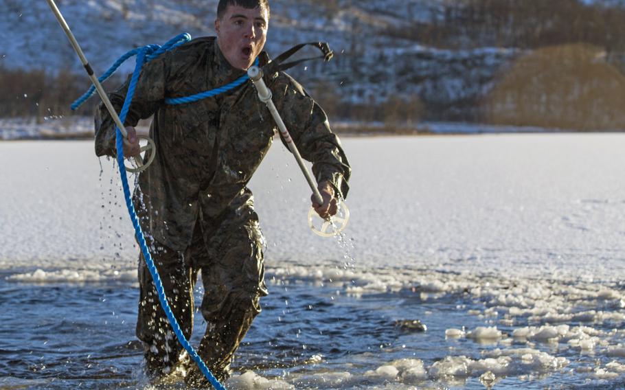 U.S. Marines train with the Norwegian army cold-weather instructors in Blatind, Norway, Oct. 27-Nov. 4, 2016, to improve their ability to operate in mountainous and extreme cold-weather environments.