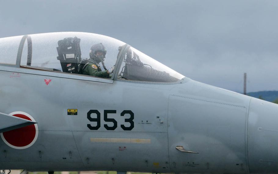 A Japan Air Self-Defense Force F-15J Eagle at Eielson Air Force Base, Alaska, in 2015. Dozens of flights experienced delays after a wheel came off a JASDF F-15 at Naha International Airport, Okinawa, Monday, Jan. 30, 2017.