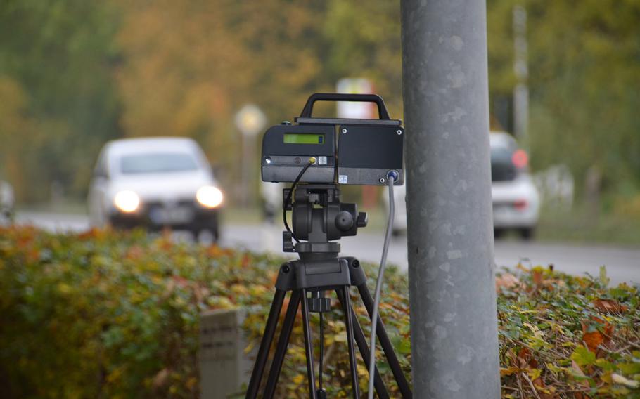 An automatic speed camera enforces the speed limit on a German roadside. Germany's state of Rheinland-Pfalz plans to crack down on excessive speeding by adding 15 more cameras to its roadways in 2017.