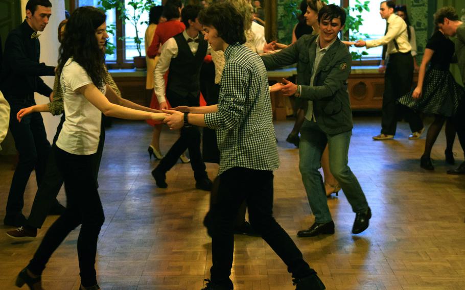 Local swing dancers perform before a concert by the U.S. Air Forces in Europe jazz band, Odessa, Ukraine, March 26, 2017. The band's performance drew nearly 1,000 people.