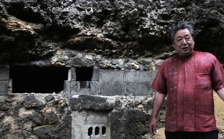 It was a steep climb for Mitsuo Nishishinya, Heshikiya's district mayor, to get to ancestral tombs atop a steep jungle hill at White Beach Naval Facility, Okinawa. However, thanks to servicemembers stationed on Okinawa's only joint U.S.-Japanese base and their families, not only have the tombs been spared from development, but the jungle has also been cleared and steps built, making visiting the tombs of his forefathers easier and more accessible.