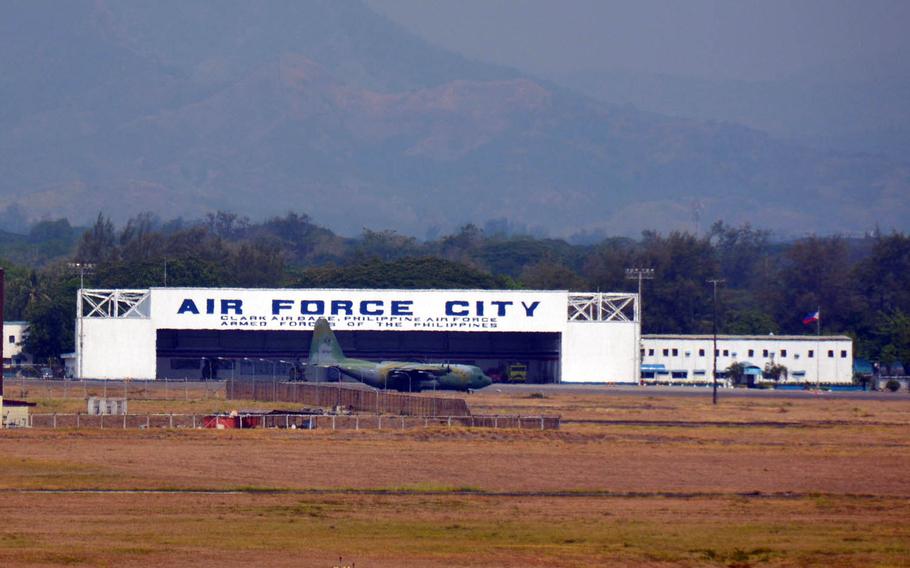 Military planes are pictured at Clark Air Base, Philippines, April 11, 2017.