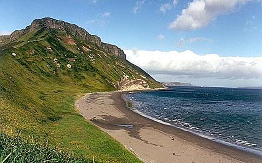 One of the Kuril Islands, shown here in an undated photo, where Russian President Vladimir Putin plans to send an additional military division to counter what he says is a threat from the U.S. military missile defense shield.