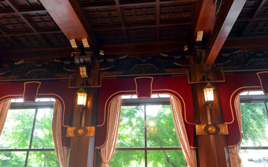 Employees at the Hotel New Grand in Yokohama, Japan, say that whomever placed a bottle containing Lt. Col. Eugene J. McNamara's business card inside the ceiling would have gone to great lengths and heights to do it. The ceiling is about 20 feet from the floor, as it was 70 years ago.