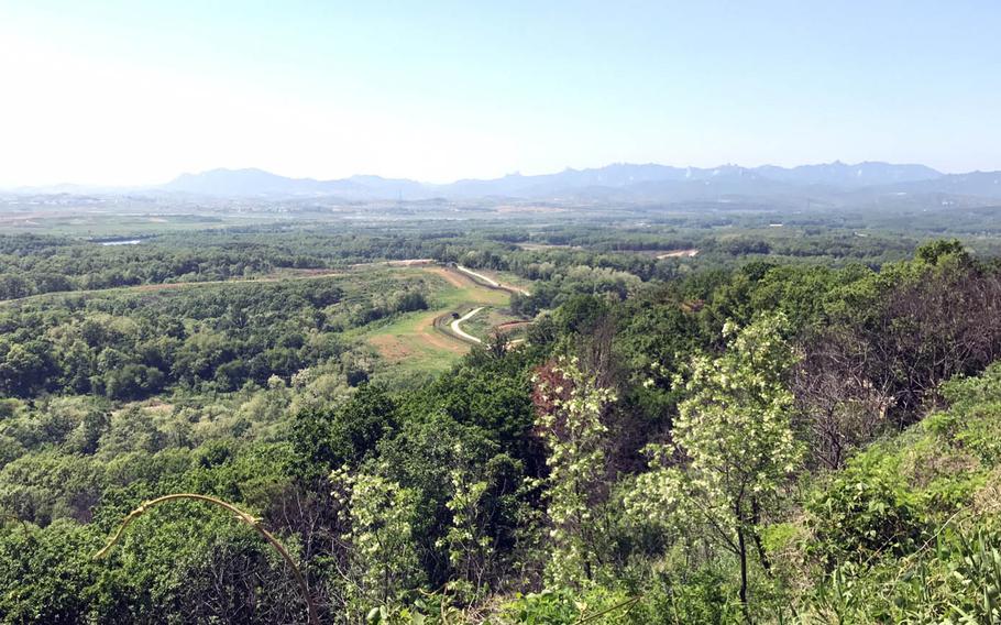 The Demilitarized Zone between South Korea, foreground, and North Korea, rear, is 160 miles long, more than 2 miles wide, and dotted with landmines.