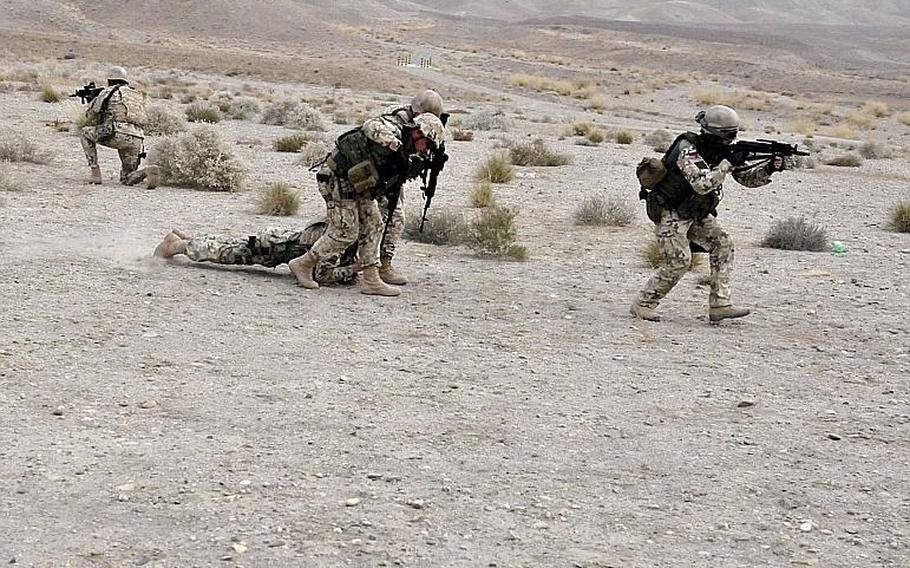 Infantry soldiers from the Polish army's 21st Mountain Brigade conduct drills near TB Gamberi in Afghanistan in 2014. Allies are developing plans to prepare for future battlefields that experts believe are more likely to be urban.