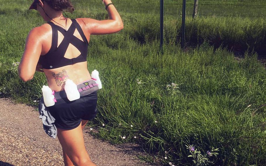 Maggie Seymour crosses into Texas from New Mexico in August during her coast-to-coast run across America.