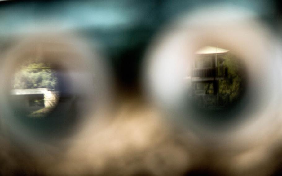 A binocular view of North Korea from an observatory near Goseong, South Korea, Saturday, Aug. 26, 2017.