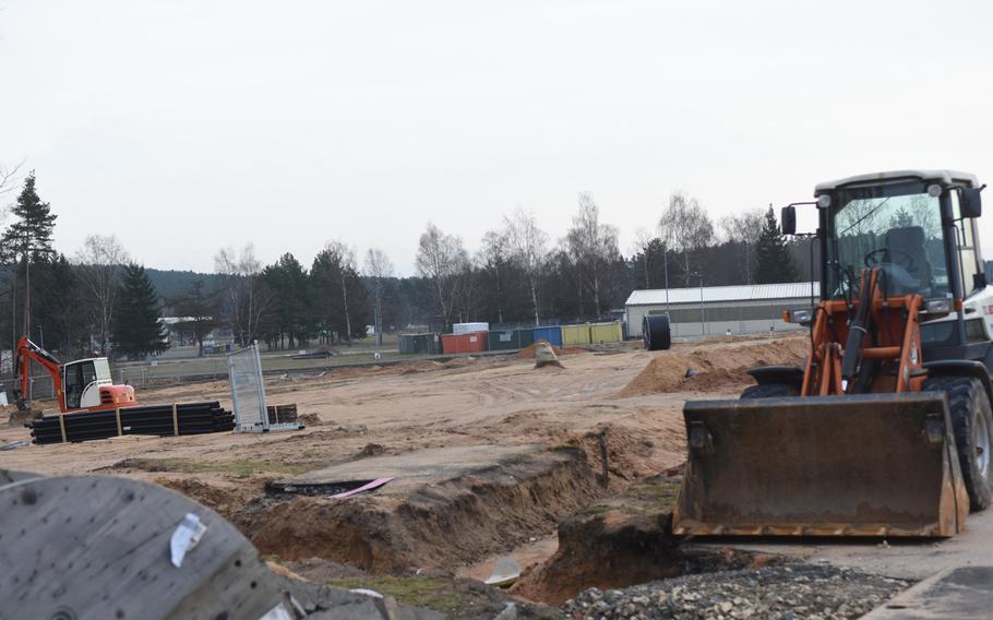 A construction site on the Grafenwoehr Training Area, Germany, Tuesday, Jan. 9, 2018.