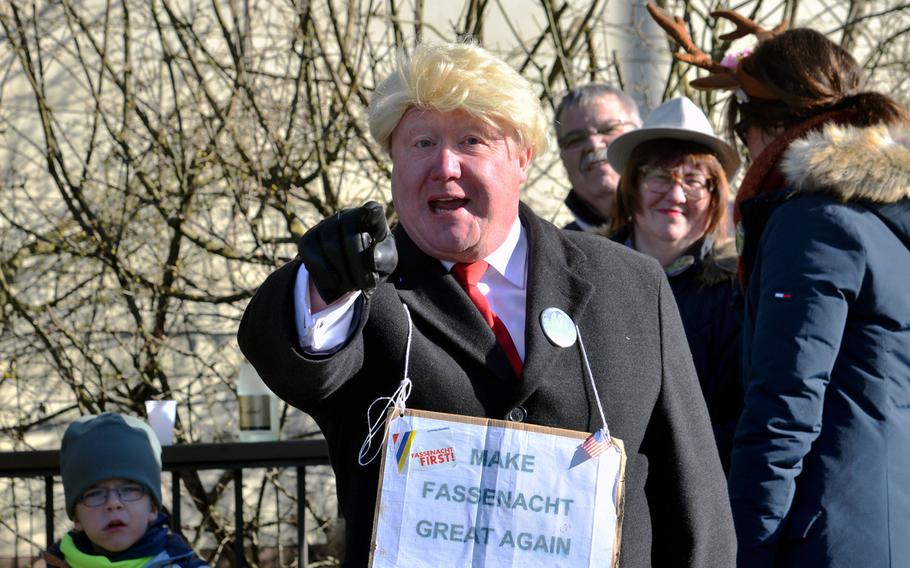 Even President Donald Trump, aka Franz Bettinger, was at the at the 67th annual Ramstein-Miesenbach Fasching parade Tuesday, Feb. 13, 2018.