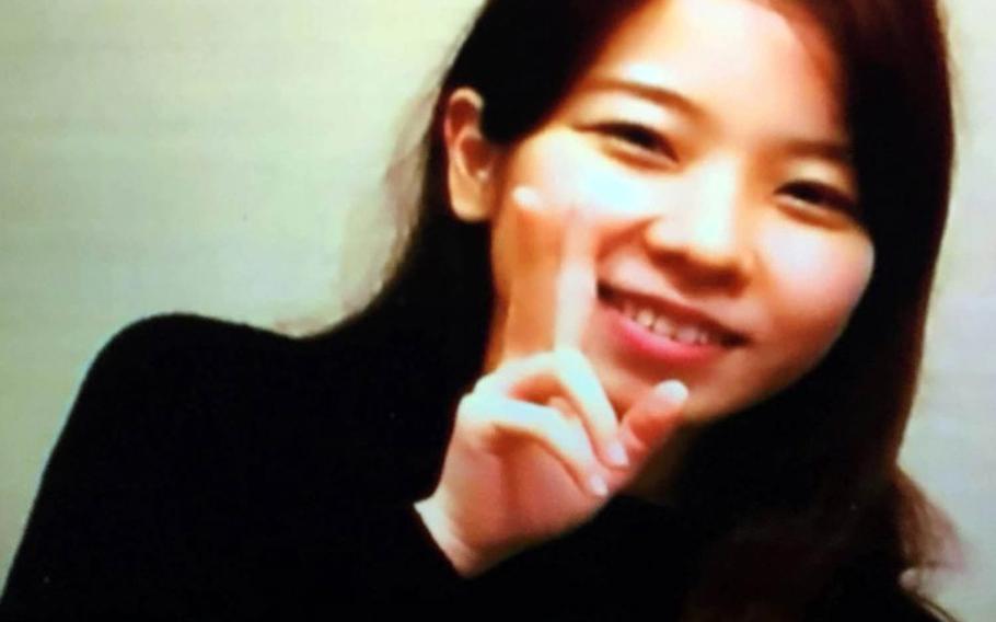 Rina Shimabukuro is seen in an undated image from a Fuji Television broadcast. Kenneth Franklin Gadson, a former Marine who was working as a civilian at Kadena Air Base, Okinawa, was convicted late last year of her slaying.