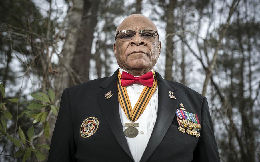 Retired Marine Maj. James Capers Jr. is pictured in 2015 near his home in North Carolina.