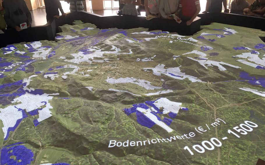 The largest exhibit in Stuttgart's city museum is an interactive topographical map of the city.
